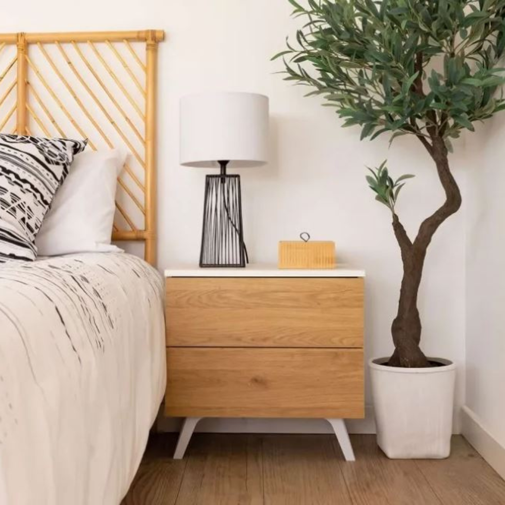 Mesita De Noche Soto 2 Cajones Andersen-Roble (50x52x34,8 cm)