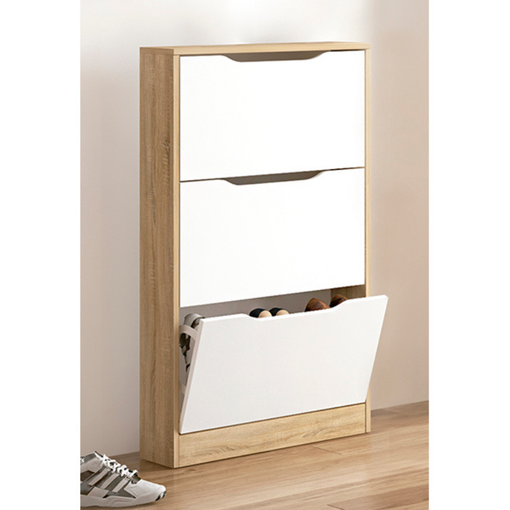 Zapatero 3 puertas Champion cambria-blanco