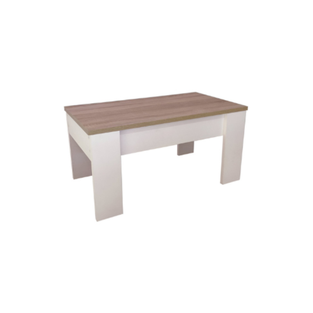 Mesa de centro Gala elevable cambria-blanco (45,5x90x50 cm)