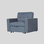 Sofá cama IZAN 1 plaza con brazos gris (110x88 cm - 80x180 cm)