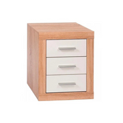 Mesita De Noche Lara 3 Cajones Cambria-Blanco 01-C (60x50x34,6 cm)