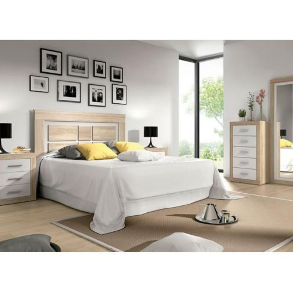 Cabecero con patas Lara 160 Cambria-Blanco 02-A (120x160x3.8 cm)