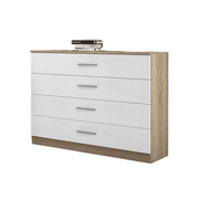 Cómoda Monika 4 Cajones Cambria-Blanco 02B (84x100x40 cm)