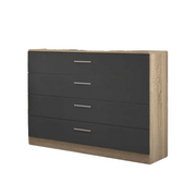 Comoda Monika 4 Cajones Cambria-Grafito 04B (84x100x40 cm)