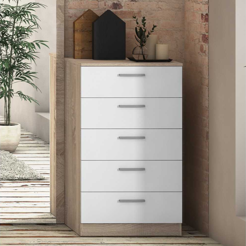 Sinfonier Monika 5 Cajones Cambria-Blanco 01-A (102,7x60x40 cm)