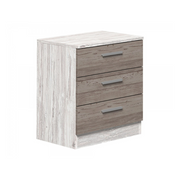 Mesita De Noche Monika 3 Cajones Andersen Pino-Gris 01-C (55x50x35 cm)
