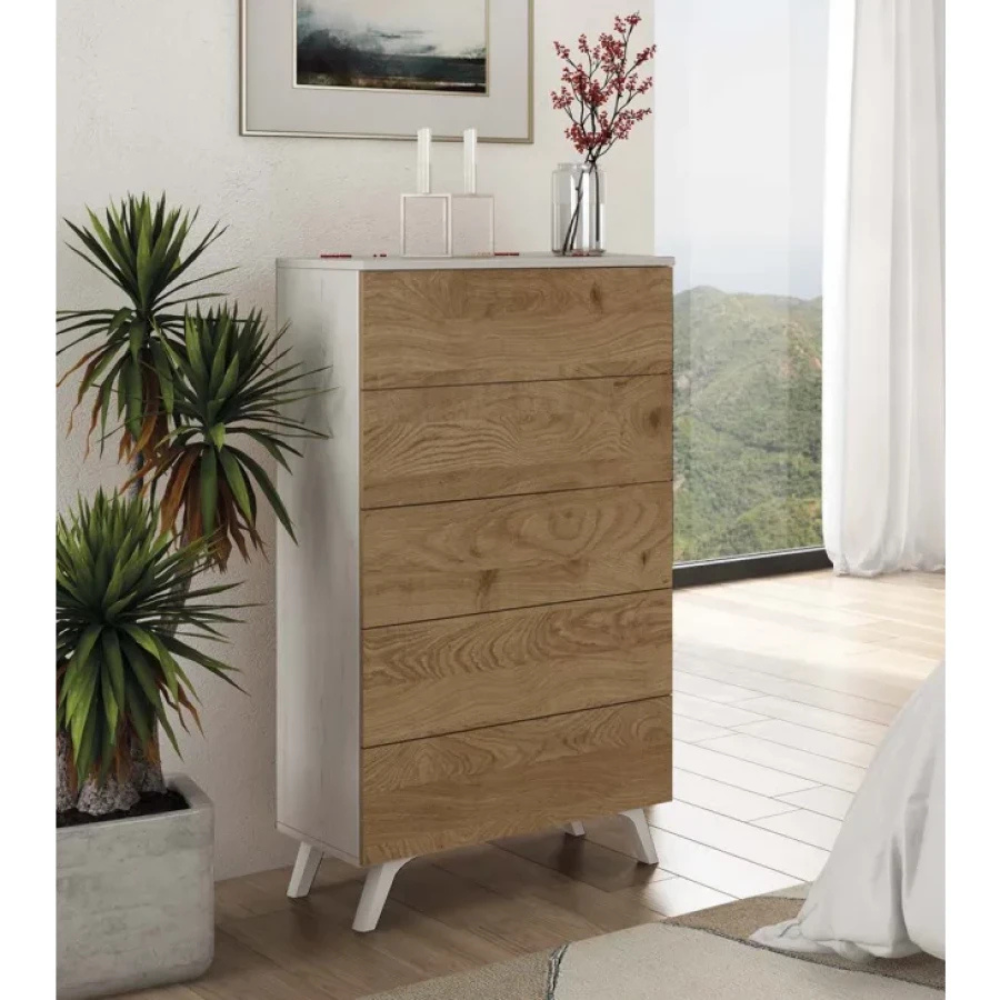 Sinfonier Soto 5 Cajones Andersen Pino-Roble 02-C (106,5x60x39,6 cm)