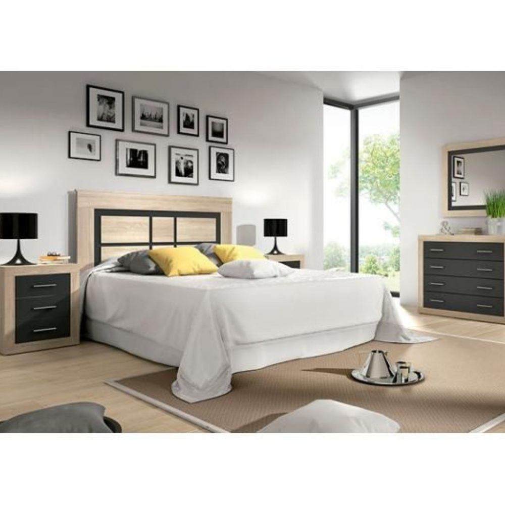 Cabecero con patas Lara 160 Cambria-Grafito 01-B (120x160x3.8 cm)