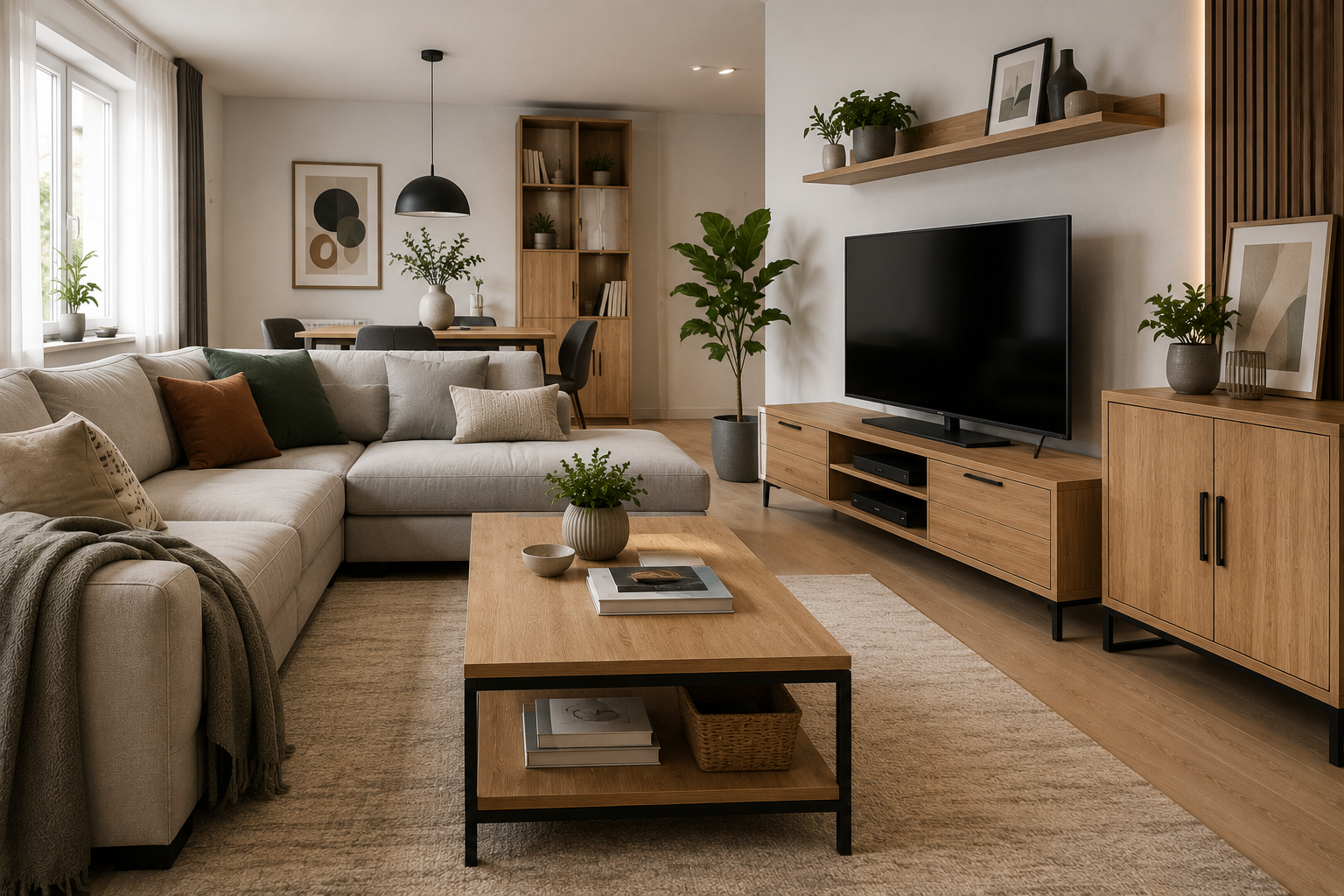 Cómo combinar sofá, mesa y muebles de salón