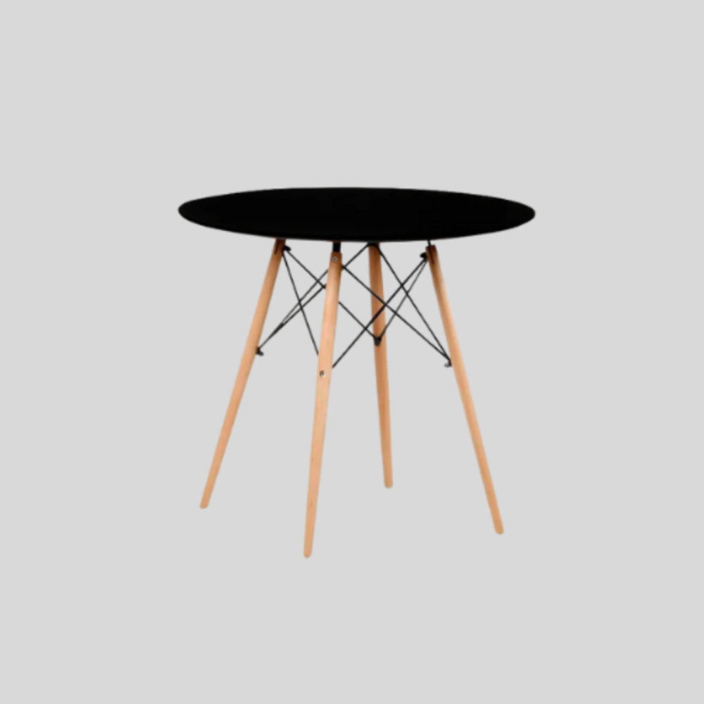 Mesa redonda Dinamarca negro (80x75 cm)
