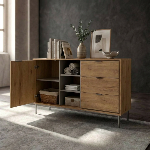 Aparador Sforza roble natural(120x39,5x75 cm)