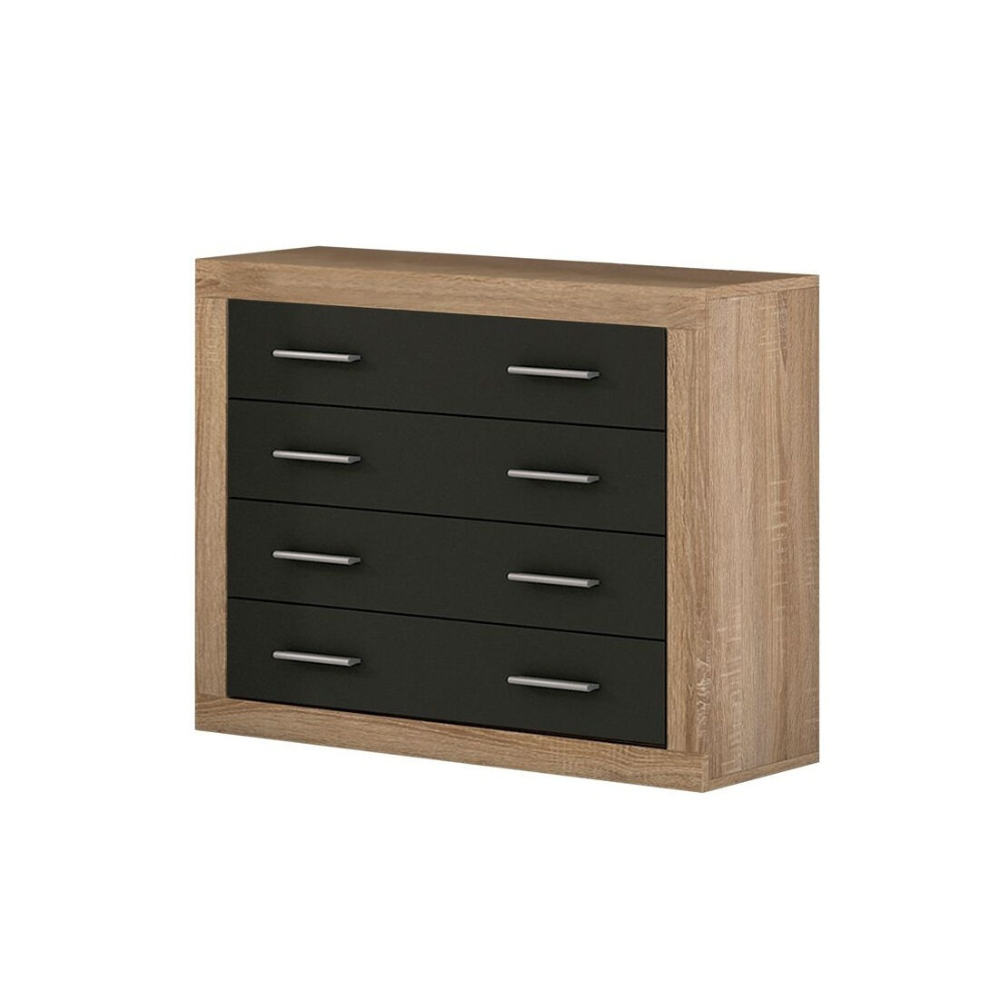 Cómoda Lara 4 Cajones Cambria-Grafito 01-B (81,5x98x39,6 cm)