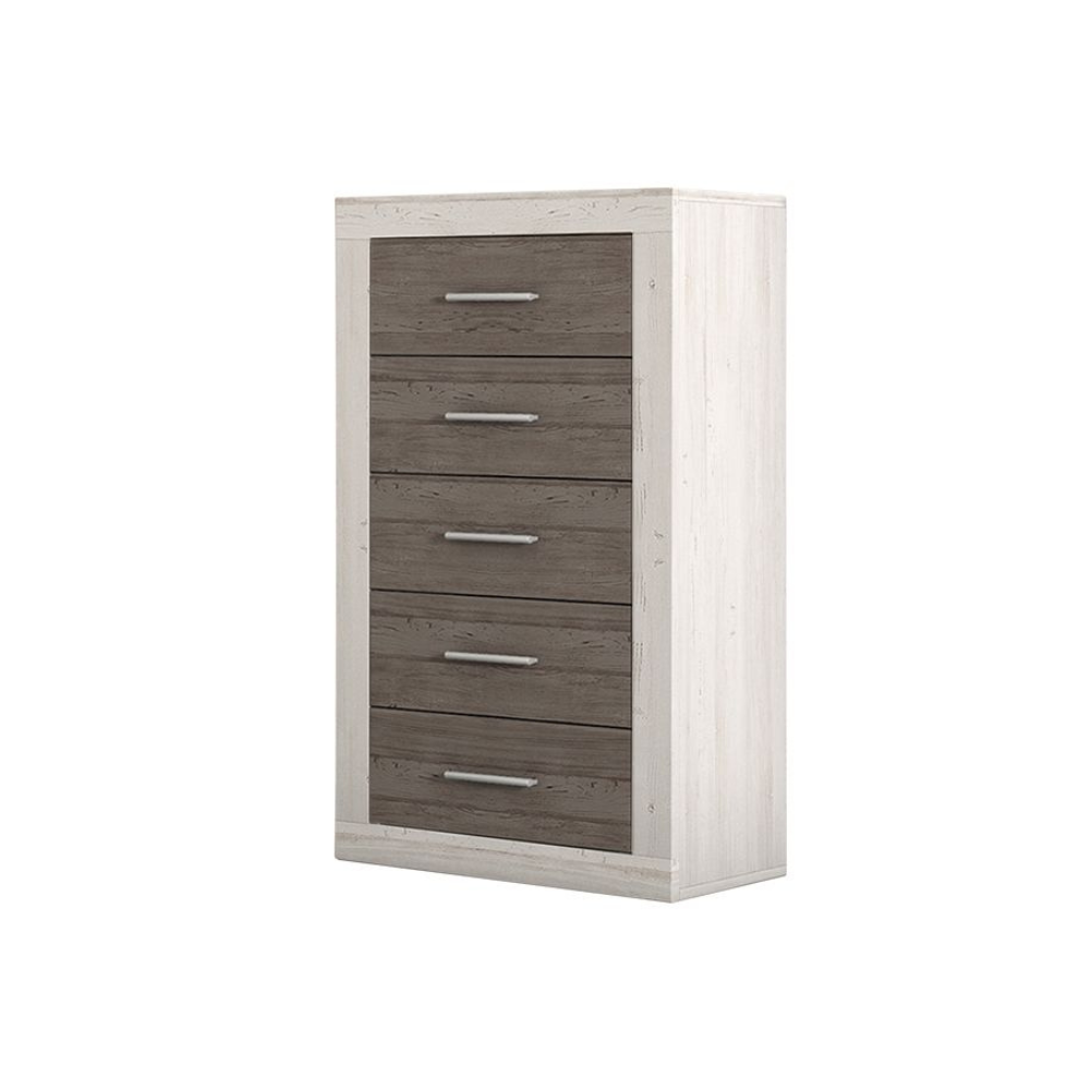 Sinfonier Lara 5 Cajones Andersen Pino-Gris 02-C (106,5x60x39,6 cm)