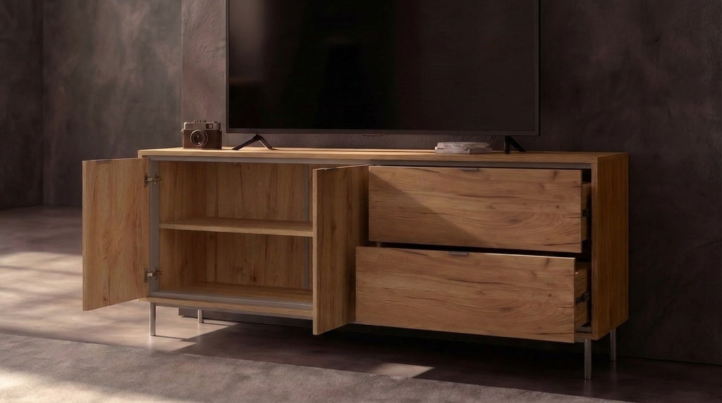 Mueble TV Sforza roble natural (180x39,5x50 cm)