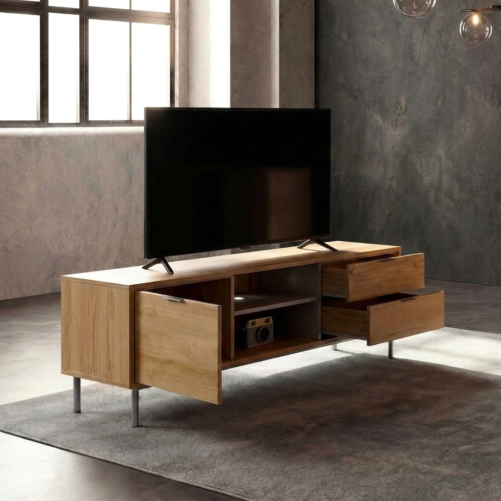 Mueble TV Sforza roble natural (120x39,5x50cm)