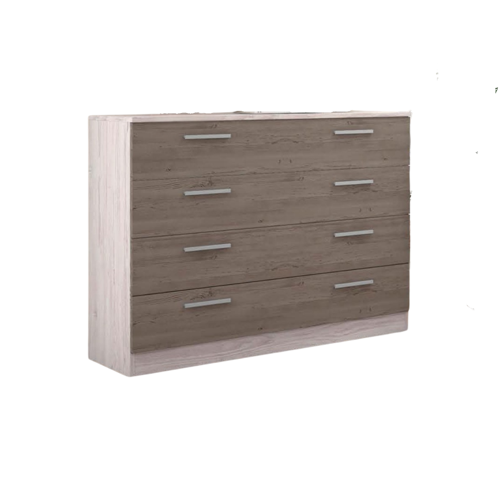 Cómoda Monika 4 Cajones Andersen Pino-Gris 02C (84x100x40 cm)