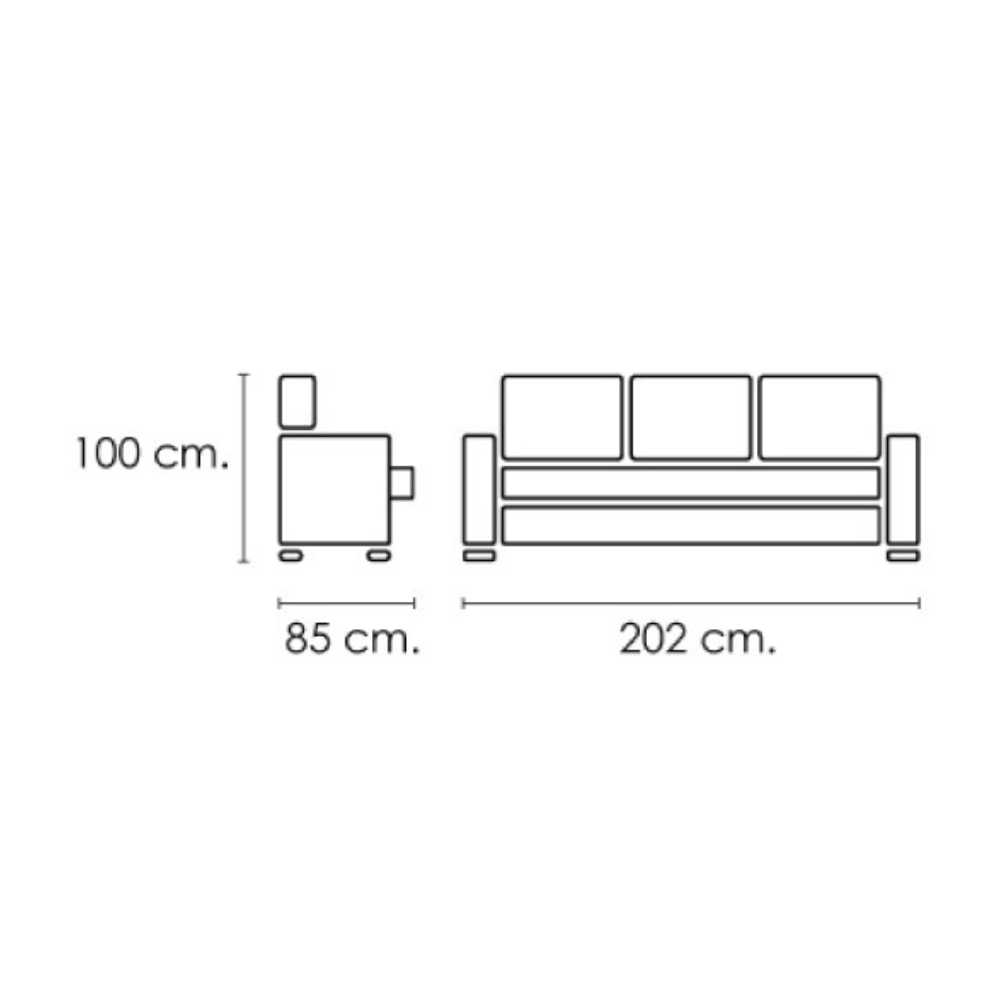 Sofa Ruben 3P3 Cairo Perla (100x180x85 cm)