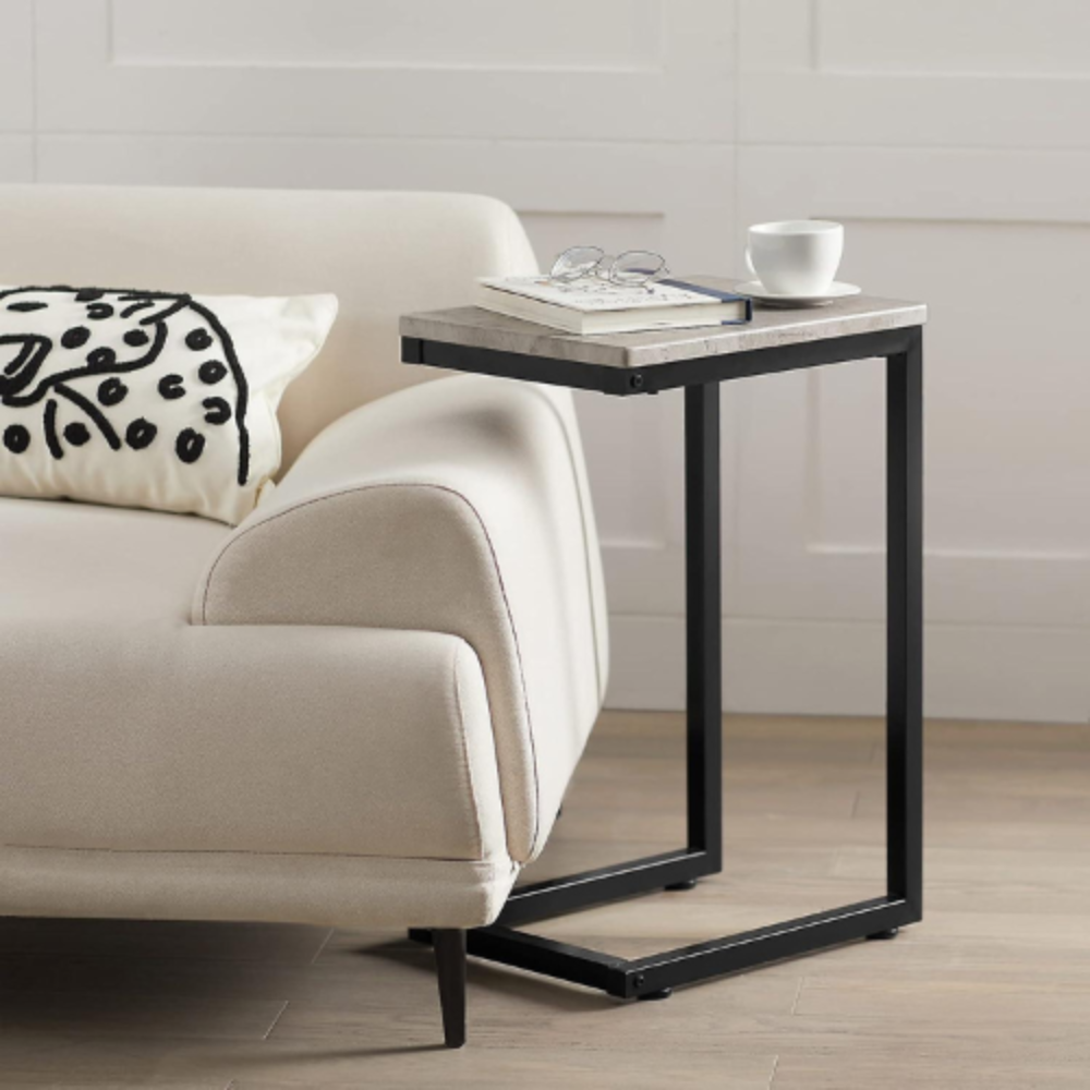 Mesa auxiliar cristal Tamesis negro (66x48x3 cm)