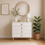 Cómoda Anzio blanca 4 cajones(80x39,5x94 cm)