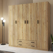 Armario Rapid con textura natural de madera(208x200x52cm)