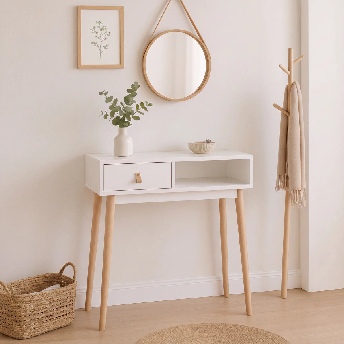 Recibidor Anzio blanco(80x30x80 cm)
