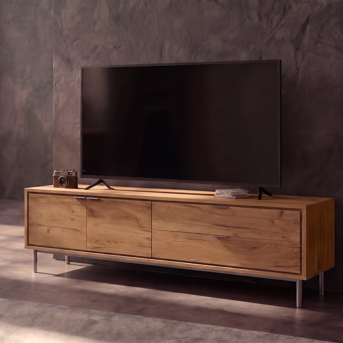 Mueble TV Sforza roble natural (180x39,5x50 cm)