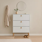 Zapatero Anzio blanco 3 puertas abatibles(80x23,5x128,5 cm)